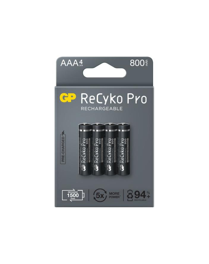 GP 4 X AKUMULATORKI AAA / R03 GP RECYKO PRO NI-MH 800MAH 85AAAHCB-5EB4 główny