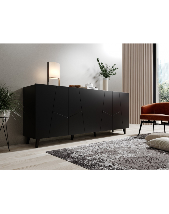 cama meble Komoda ETNA 200x42x82 czarny mat główny