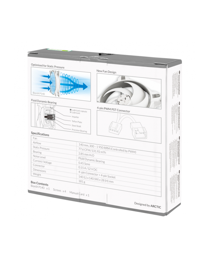 arctic cooling Wentylator ARCTIC BioniX P140 (Grey/White) główny