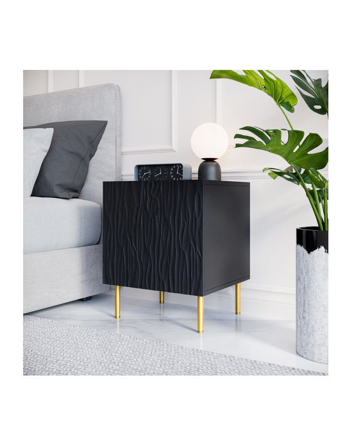 cama meble Szafka nocna 2szt JUNGLE 53 5x40 5x44 czarny mat + złote nóżki główny