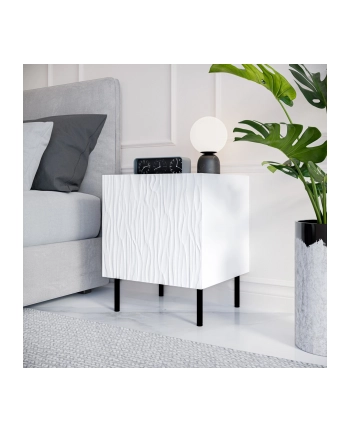 cama meble Szafka nocna 2szt JUNGLE 53 5x40 5x44 biały mat + czarne nóżki nr 1
