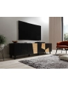 cama meble Szafka RTV ETNA 200x42x52 czarny mat + dąb craft - nr 12