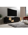 cama meble Szafka RTV ETNA 200x42x52 czarny mat + dąb craft - nr 13