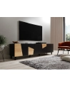 cama meble Szafka RTV ETNA 200x42x52 czarny mat + dąb craft - nr 14