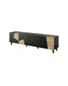 cama meble Szafka RTV ETNA 200x42x52 czarny mat + dąb craft - nr 2