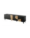 cama meble Szafka RTV ETNA 200x42x52 czarny mat + dąb craft - nr 8