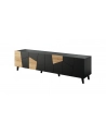 cama meble Szafka RTV ETNA 200x42x52 czarny mat + dąb craft - nr 9
