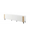 cama meble Szafka RTV FARO 200x42x52 biały mat + dąb craft - nr 1