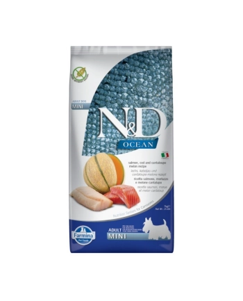 FARMINA N'D OCEAN DOG SALMON COD'CANTALOUPE MELON ADULT MINI 7kg nr 1