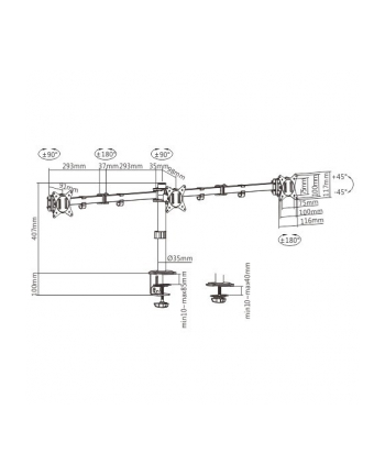 GEMBIRD MA-D3-01 Biurkowe ramię dla trzech monitorów 17-27inch do 7kg