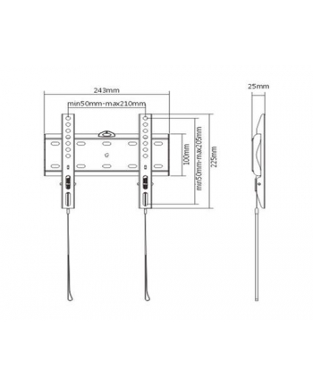 GEMBIRD WM-42F-01 Uchwyt ścienny do telewizora - stały 23-42inch do 30 kg