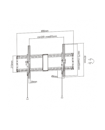 GEMBIRD WM-90T-01 Uchwyt ścienny do telewizora regulowany 43-90inch do 70 kg