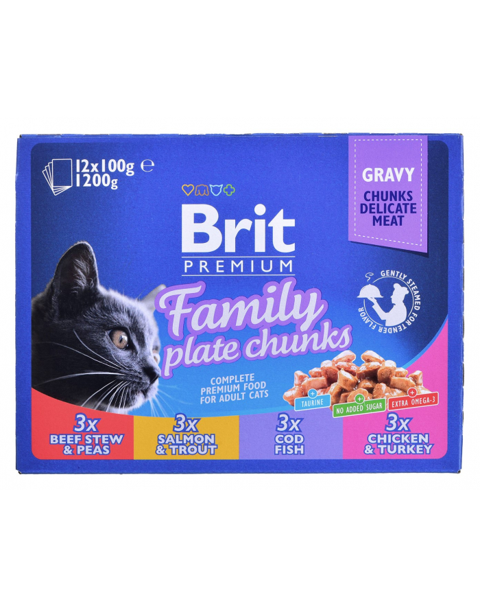 Brit Cat Pouches 1200g Family Plate (12x100g) główny