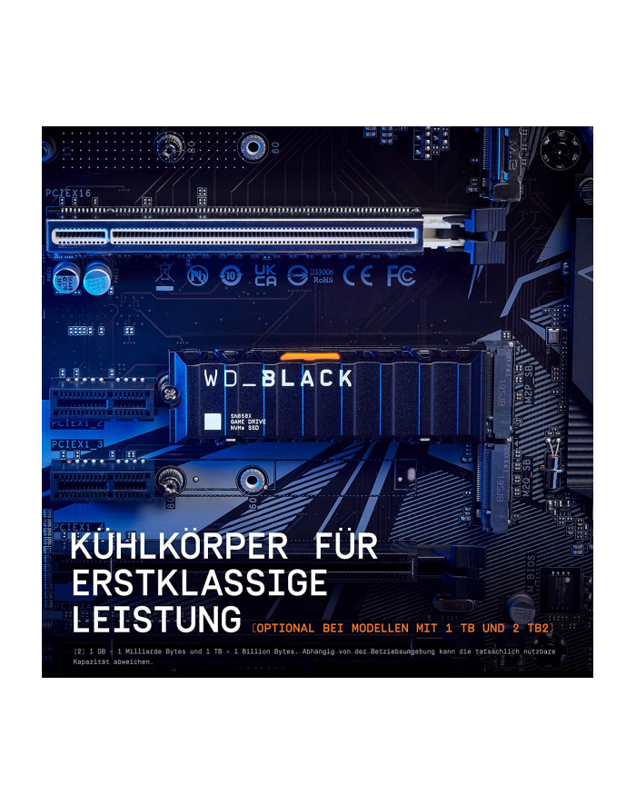 Dysk SSD WD Black SN850X WDS100T2XHE (1 TB ; M2; PCIe NVMe 40 x4; heatsink) główny