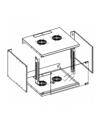 TECHLY Wall Rack Cabinet 19inch 9U prof. 450 Grey Assembled