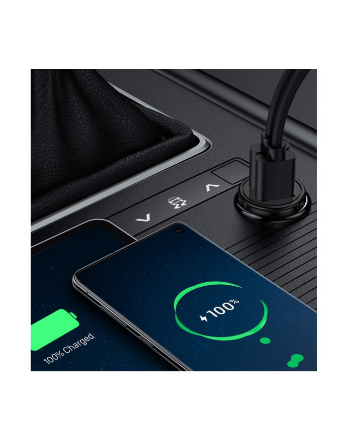 TECHLY Mini Car Charger 2 Ports USB-A Fast Charge 36W in Black Metal główny