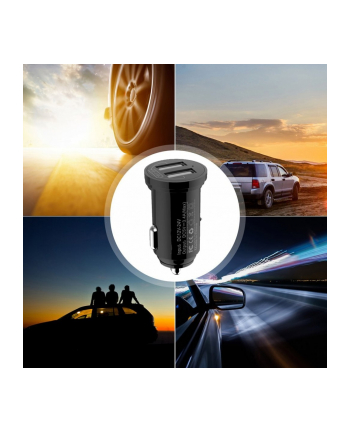 TECHLY Mini Car Charger 2 USB-A Ports 12W / 2.4A Black