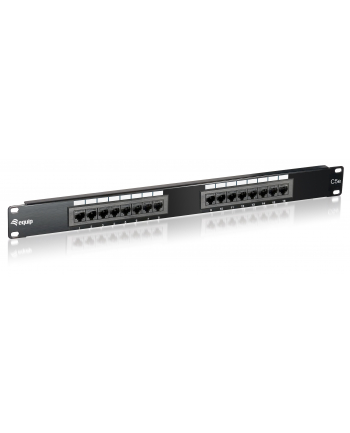 Patch panel 16 port 1U kat.5e czarny