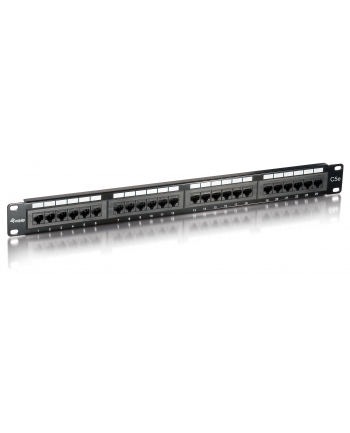 Patch panel 24 port 1U kat.5e czarny