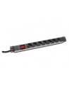 Listwa zasilająca PDU 19'''', 1U, 7 gniazd, moc: 16A, 4000W, aluminiowa, włącznik, 2m - nr 11