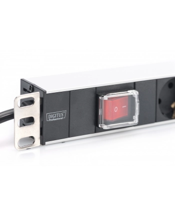 Listwa zasilająca PDU 19'''', 1U, 7 gniazd, moc: 16A, 4000W, aluminiowa, włącznik, 2m