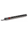 Listwa zasilająca PDU 19'''', 1U, 7 gniazd, moc: 16A, 4000W, aluminiowa, włącznik, 2m - nr 7