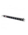 Listwa zasilająca PDU 19'''', 1U, 7 gniazd, moc: 16A, 4000W, aluminiowa, włącznik, 2m - nr 8