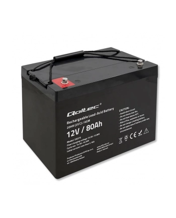 qoltec Akumulator AGM | 12V | 80Ah nr 1