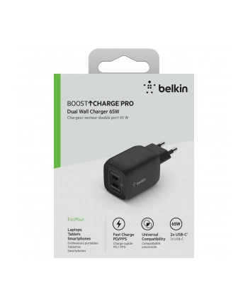 belkin Podwójna ładowarka ścienna 65W USB-C GAN z  PPS czarna nr 2