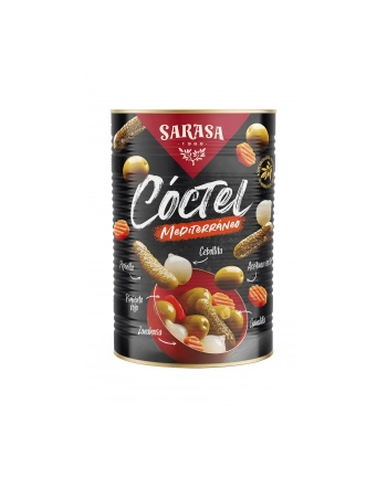 Mix warzywno owocowy SARASA ''Coctel Mediterraneo'' puszka 4200g / zielone oliwki, cebulki koktajlowe, małe korniszony, papryka, marchew oraz papryczki chilli