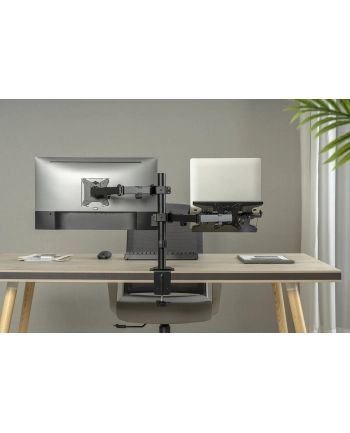 digitus Uchwyt biurkowy na monitor z uchwytem na notebooka 1xLCD 32' 9kg, 1xNotebook 15,4' 4kg