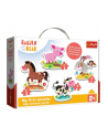 Puzzle Baby Classic Na farmie Bobaski i Miś 36127 Trefl - nr 1