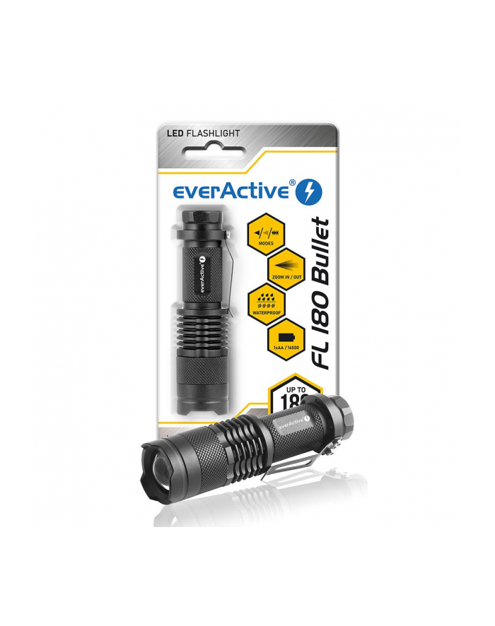 everactive Latarka diodowa LED FL-180 BULLET oryginalna dioda CREE XP-EC 200 lumenów główny