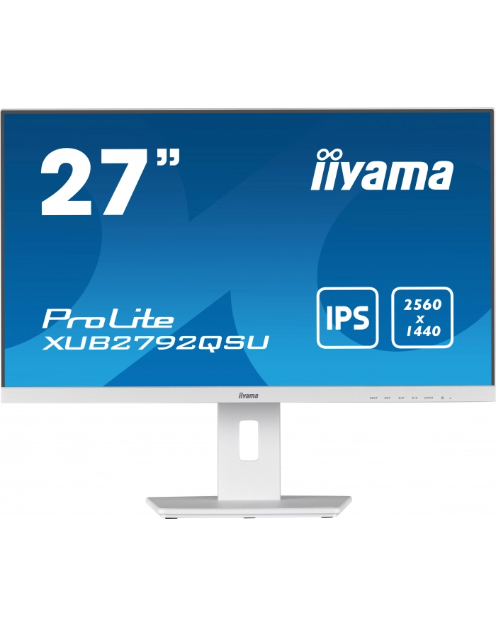 iiyama Monitor 27 cali 'XUB2792QSU-W5 IPS,WQHD,HDMI,DP,DVI,HAS(150mm),biały główny