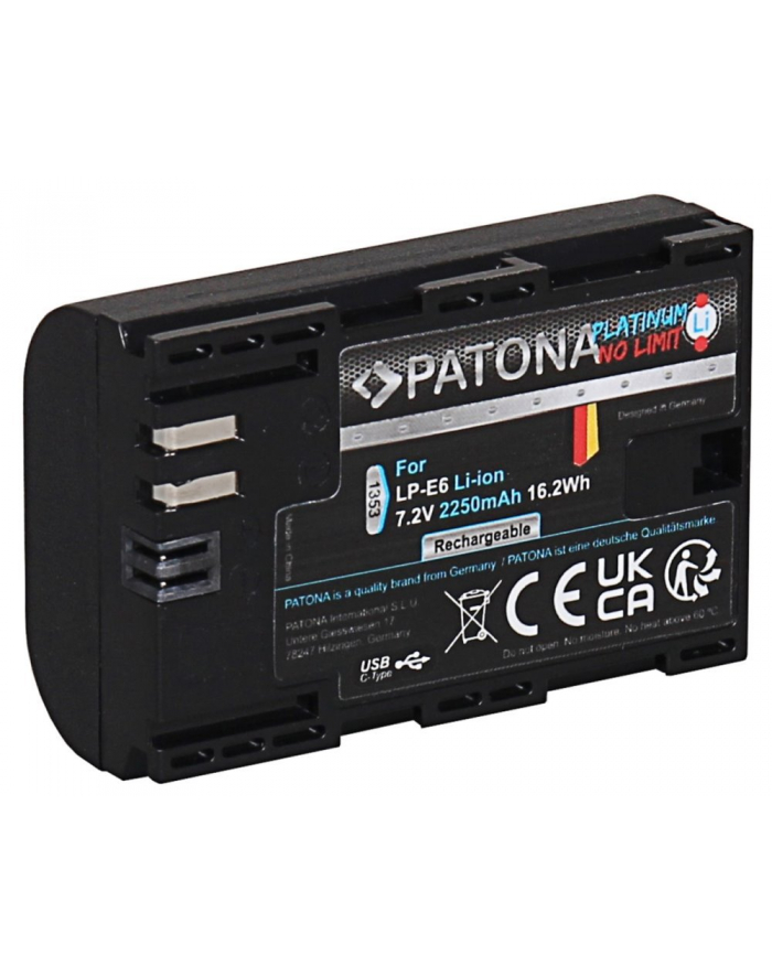 Akumulator Patona Platinum LP-E6 z USB-C do Canona główny
