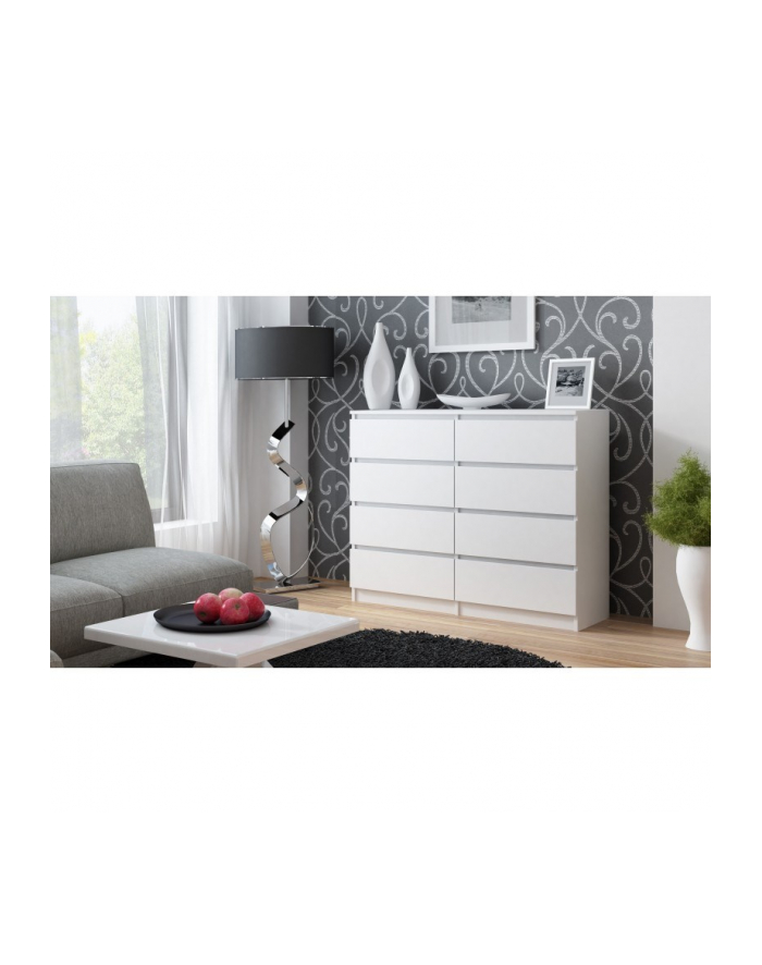 top e shop M8 MALWA KOMODA 120CM 8 SZUFLAD BIAŁY główny