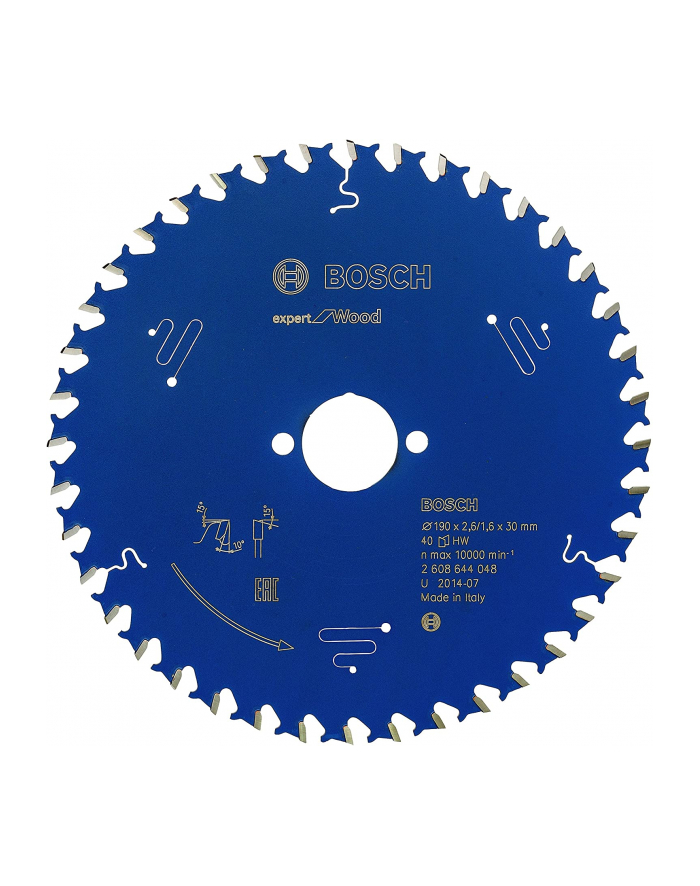 Bosch Powertools circular saw blade Expert for Wood H 190x30-40 - 2608644048 główny