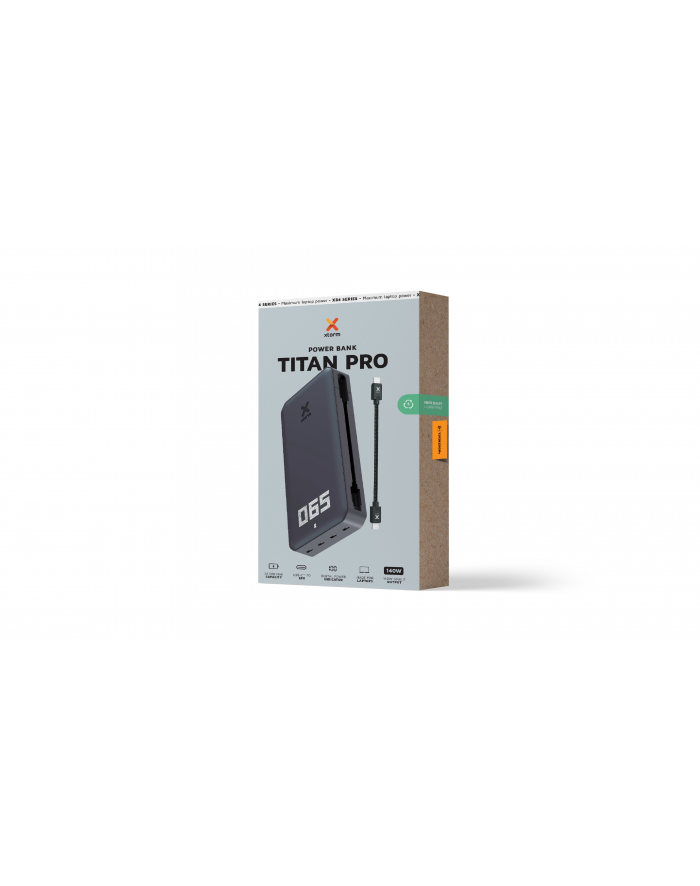 XTORM POWERBANK DO LAPTOPA / TABLETU / SMARTFONA TITAN PRO USB-C EPR 140W 24000 MAH  1X USB-C PD 140W  1X USB-C PD 100W  2X główny