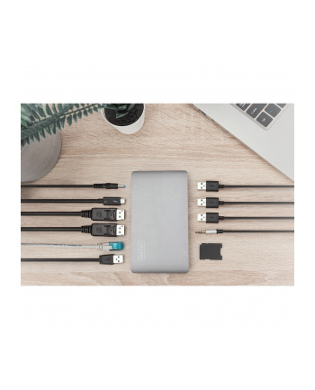 digitus Stacja dokująca USB Typ C 11-portów z Thunderbolt 3, 8K 30Hz, PD 3.0, RJ45, Aluminiowa