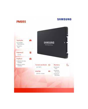 samsung Dysk SSD PM893 DCT 1920GB MZ7L31T9HBLT-00W07 SATA