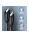 axagon Kabel BUCM3-CM15AB USB-C  USB-C, 1.5m, PD 60W, 3A, ALU, oplot Czarny - nr 15