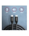 axagon Kabel BUCM3-CM15AB USB-C  USB-C, 1.5m, PD 60W, 3A, ALU, oplot Czarny - nr 5