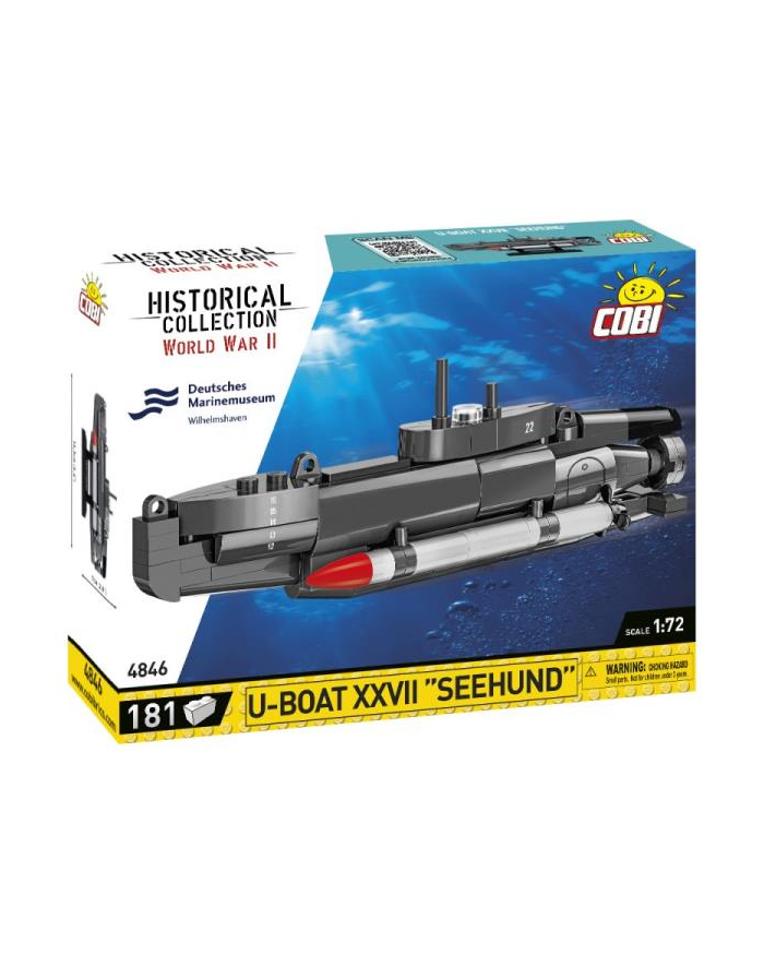 COBI 4846 Historical Collection WWII U-Boat XXVII Seehund 181 klocków główny