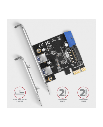 axagon Kontroler PC(wersja europejska)-232VLS  PCIe 2+2x port USB 3.2 GEN 1, UASP, SP ' LP, 15-pin SATA zasilacz nr 1