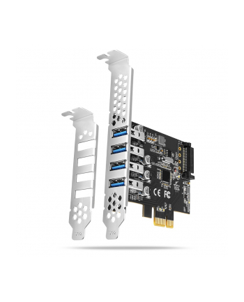 axagon Kontroler PC(wersja europejska)-43RS PCIe 4x port USB 3.2 GEN 1, UASP VIA, 15-pin SATA zasilacz