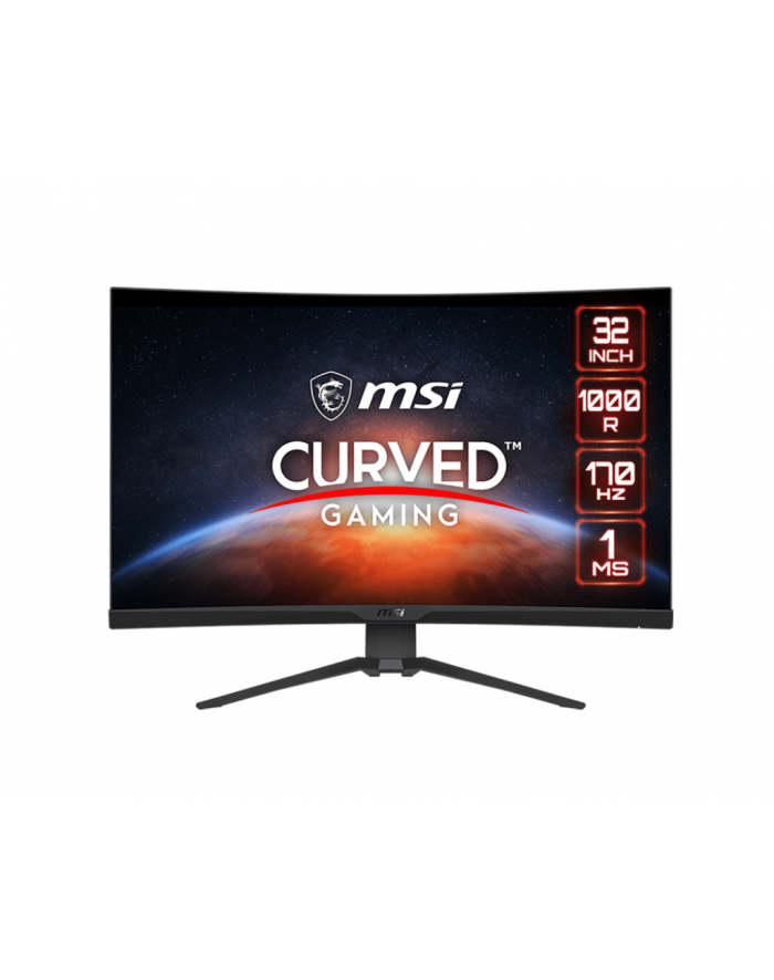 MSI G322CQP 31.5inch VA 2560x1440 Curve 1000R 170Hz 1ms 2xHDMI DP Tilt/Height/Swivel Black główny