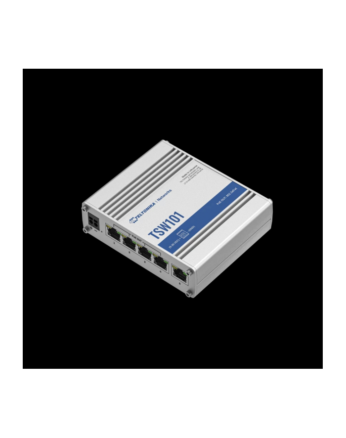 TELTONIKA TSW101 AUTOMOTIVE POE+ SWITCH for in-vehicle solutions 4xPoE+ ports with 802.3af and 802.3at support główny