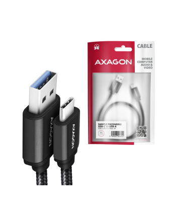 axagon Kabel BUCM3-AM15AB USB-C  USB-A, 1.5m, USB 3.2 Gen 1 3A, ALU, oplot, czarny