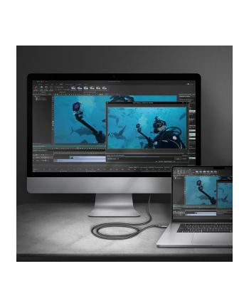 axagon Adapter RVC-HI2MC USB-C -> HDMI 2.0 4K/60Hz Aluminum, 1.8m kabel nr 1