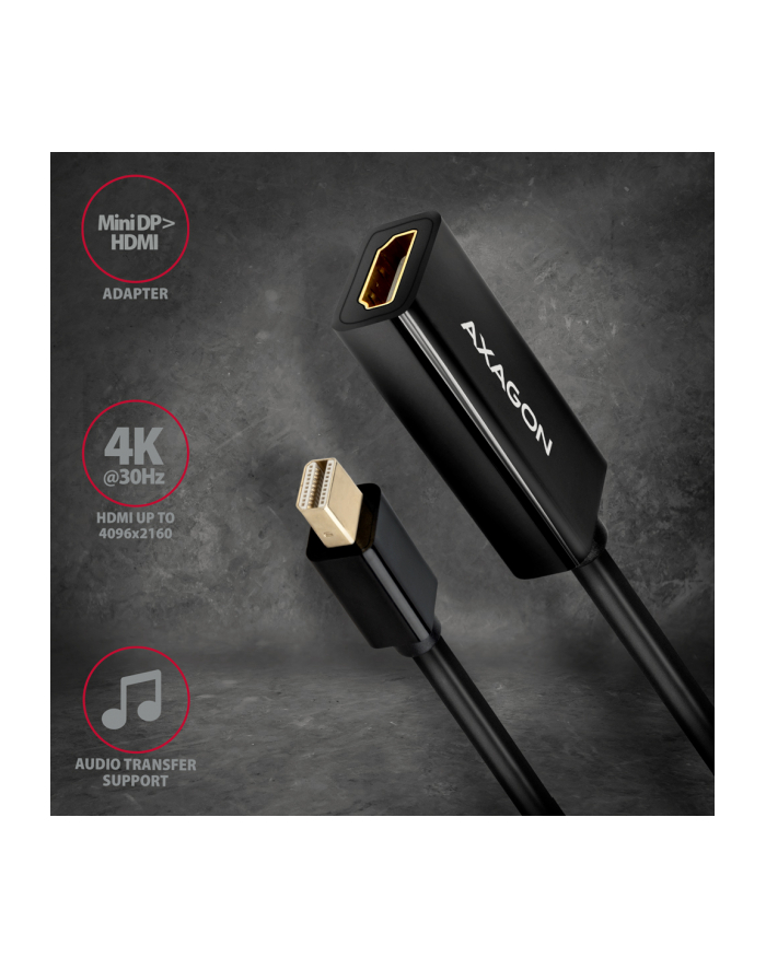 axagon Adapter aktywny RVDM-HI14N Mini DP > HDMI 1.4, 4K/30Hz główny